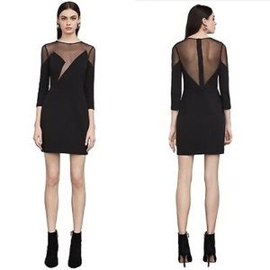 BCBG Edisa Sheer-Neck Dress